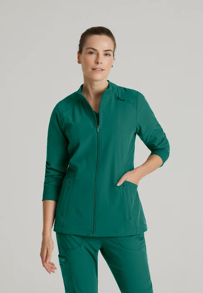 Barco One Venture 4-Pocket Zip-Front Warm-Up Scrub Jacket