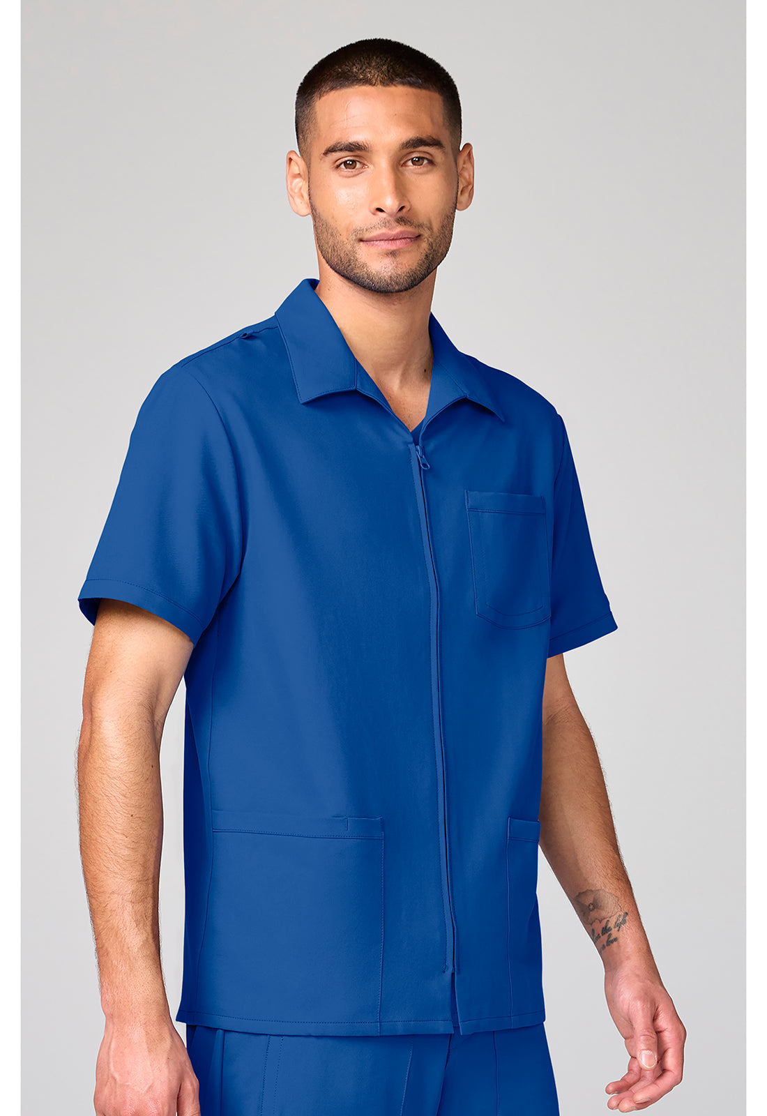 Cherokee Workwear Originals Ultra Mens Full Zip Scrub Top