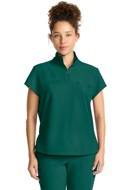 Healing Hands Quest Bella Partial Zip Stand Collar Tuck In Scrub Top