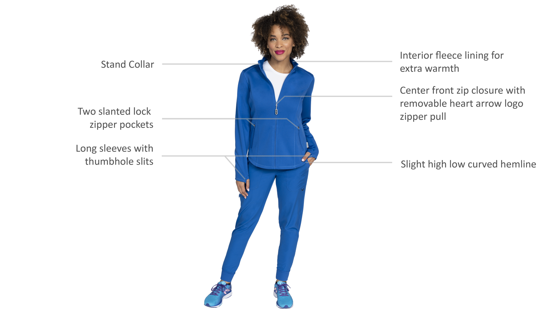 AO　レディース　BLK M Ava Therese Megan Bonded Fleece Scrub Jacket – TBG Uniforms Store US
