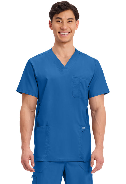 Cherokee Workwear Revolution Mens V-Neck Scrub Top with NYC Health + Hospitals | Nursing Logo