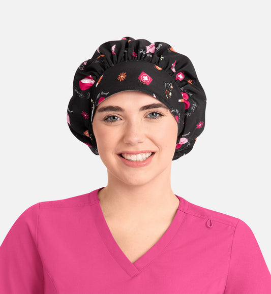 Maevn Unisex Printed Bouffant Scrub Cap