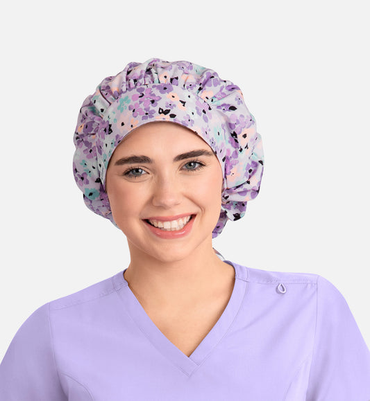 Maevn Unisex Printed Bouffant Scrub Cap