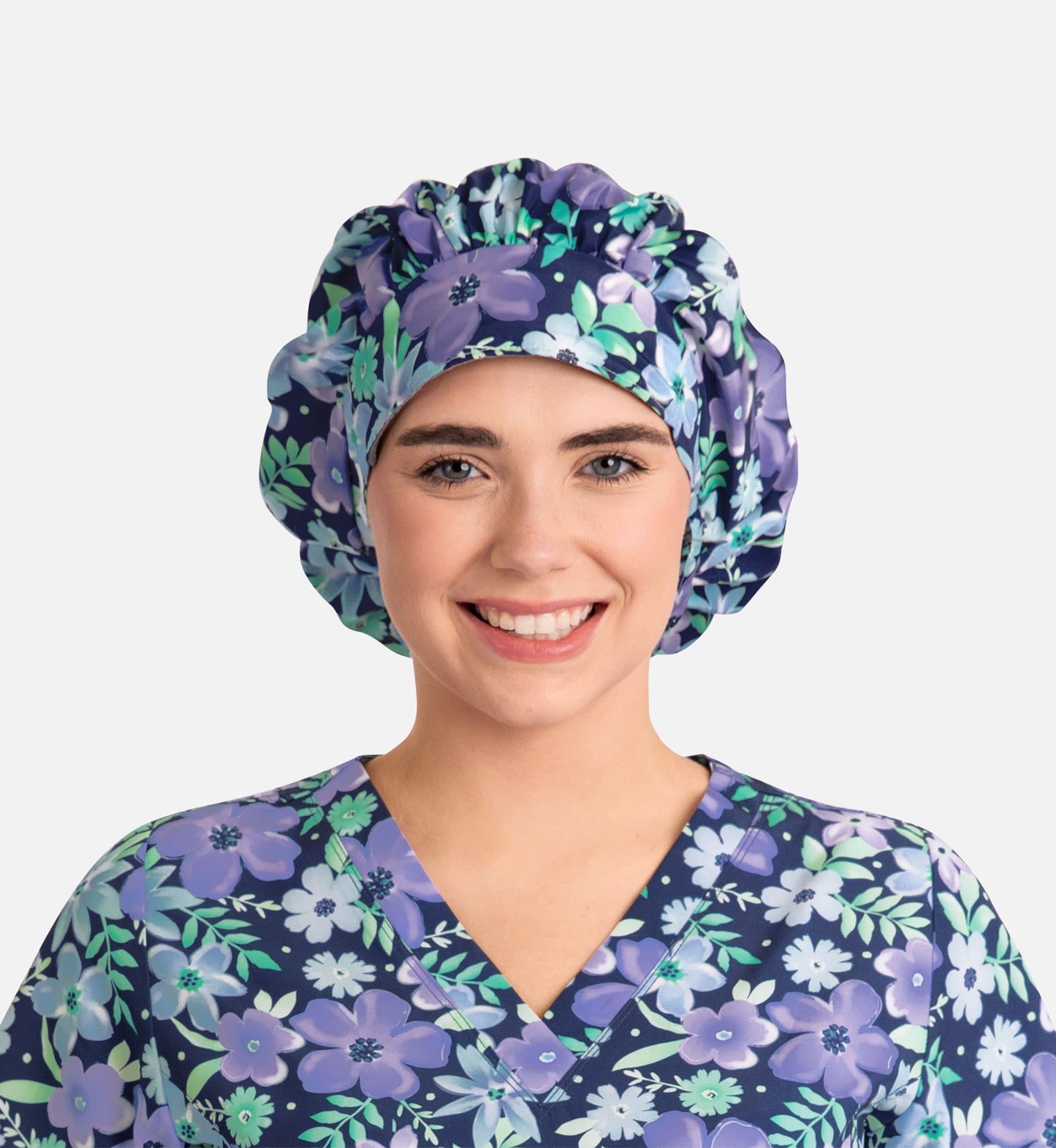 Maevn Unisex Printed Bouffant Scrub Cap