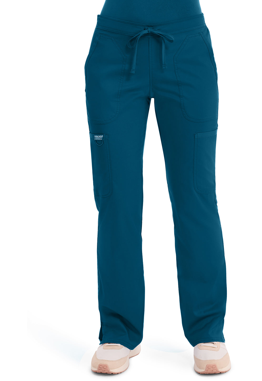 Cherokee Workwear Revolution Mid Rise Moderate Flare Drawstring Scrub Pants