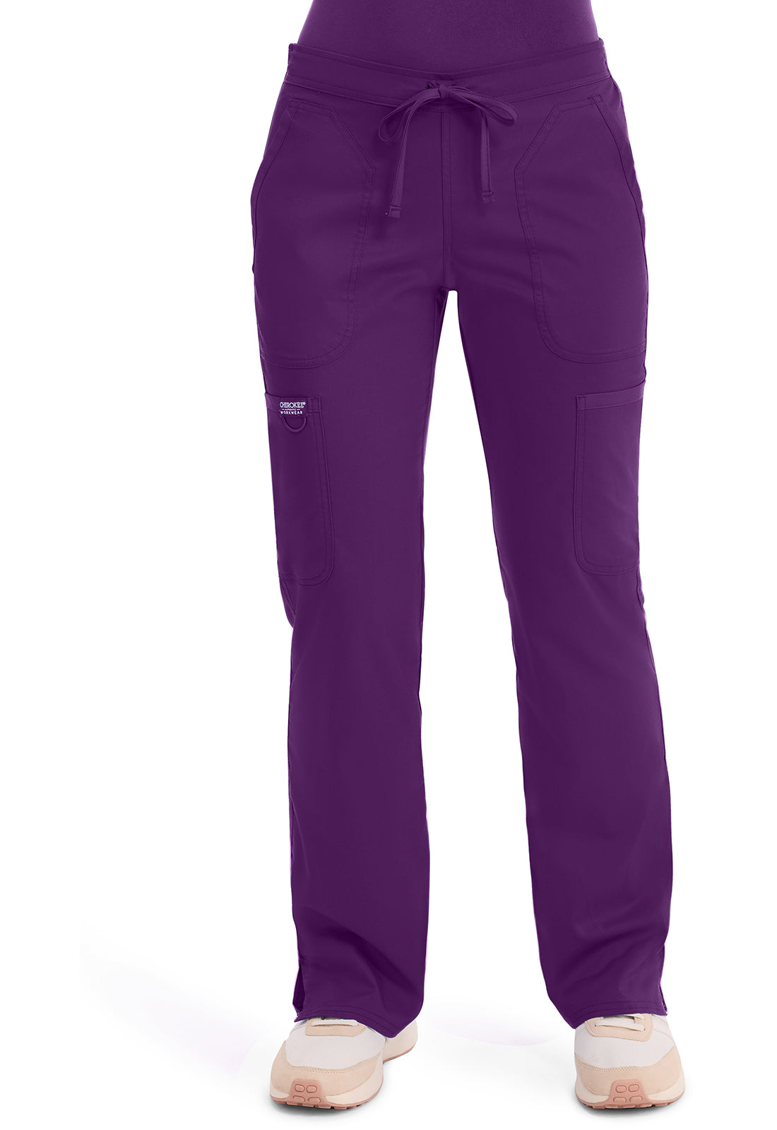 Cherokee Workwear Revolution Mid Rise Moderate Flare Drawstring Scrub Pants