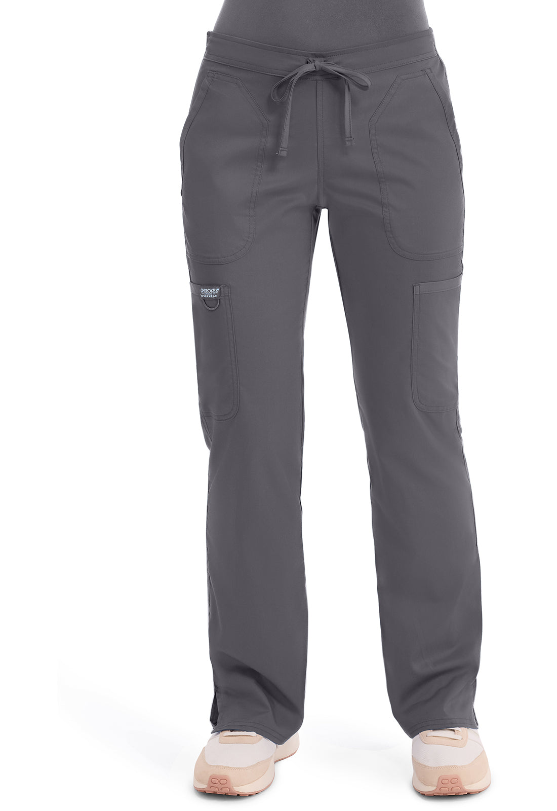 Cherokee Workwear Revolution Mid Rise Moderate Flare Drawstring Scrub Pants