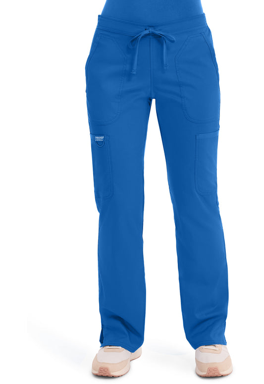 Cherokee Workwear Revolution Mid Rise Moderate Flare Drawstring Scrub Pants