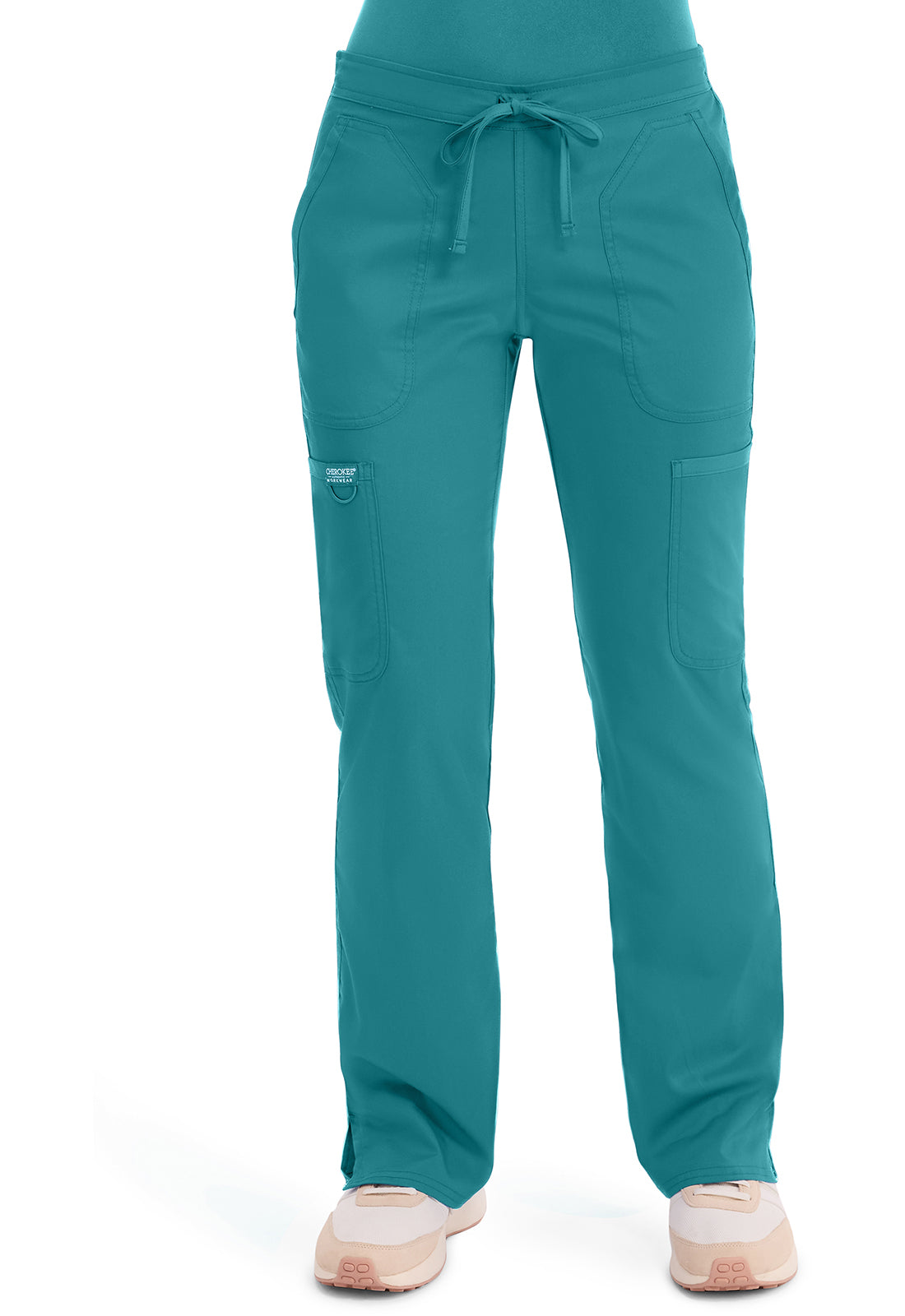 Cherokee Workwear Revolution Mid Rise Moderate Flare Drawstring Scrub Pants