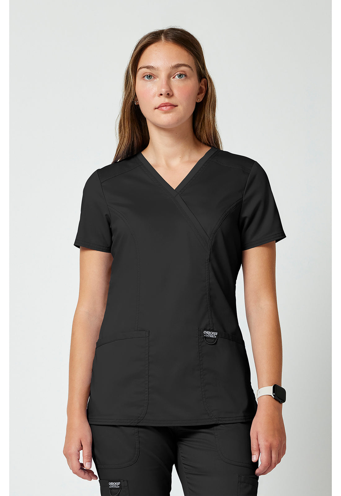 Cherokee Workwear Revolution Mock Wrap Scrub Top