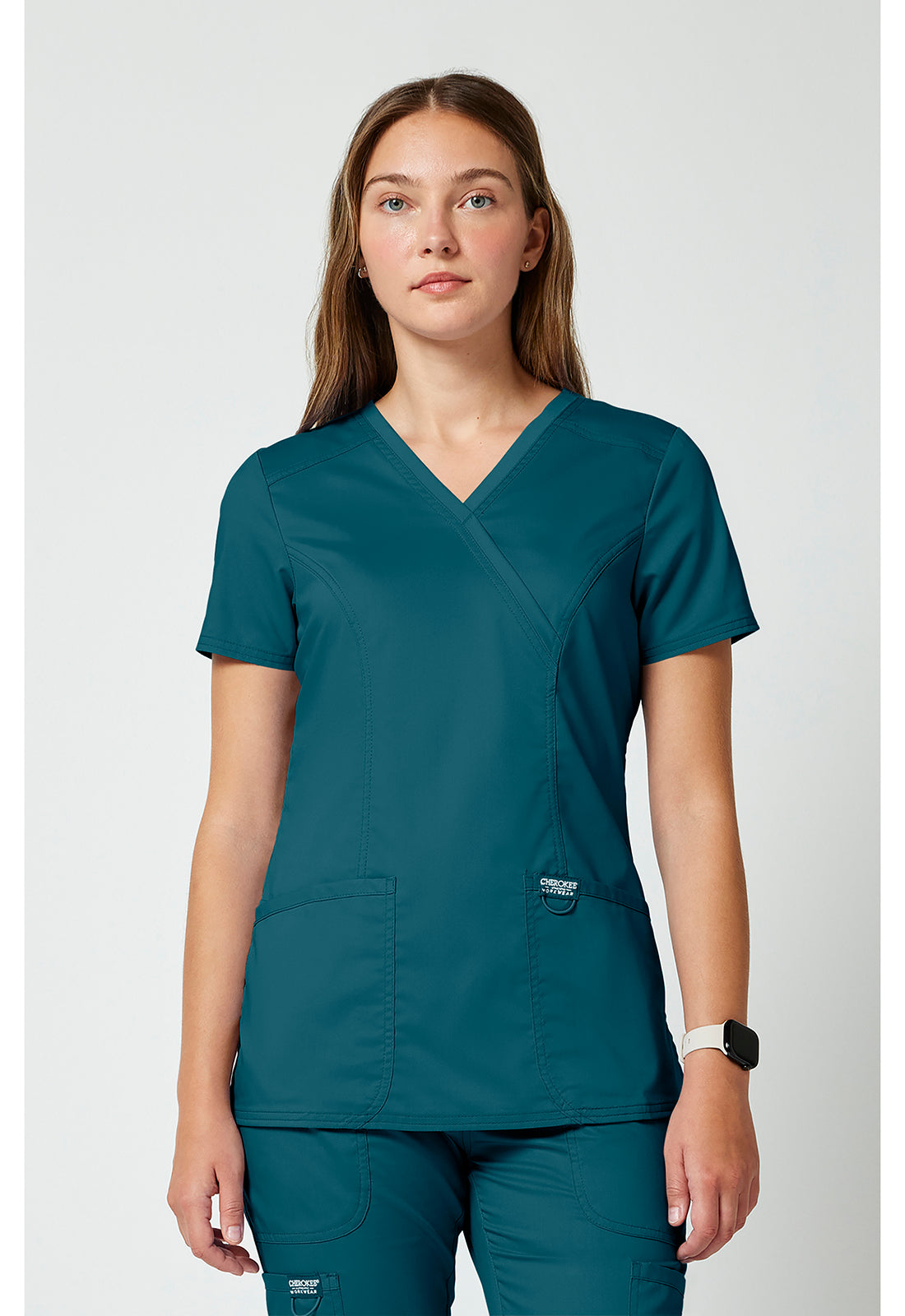 Cherokee Workwear Revolution Mock Wrap Scrub Top