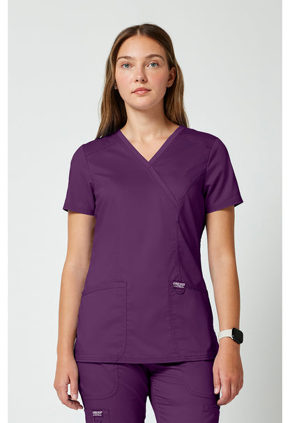 Cherokee Workwear Revolution Mock Wrap Scrub Top