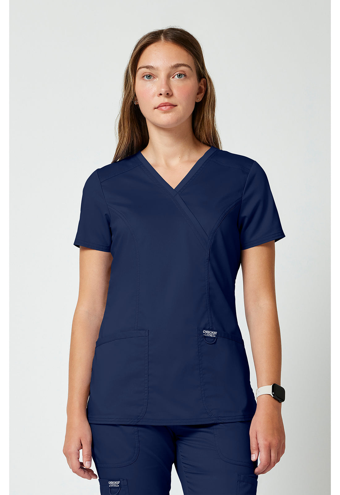 Cherokee Workwear Revolution Mock Wrap Scrub Top