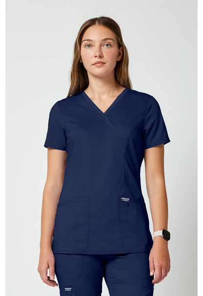 Cherokee Workwear Revolution Mock Wrap Scrub Top