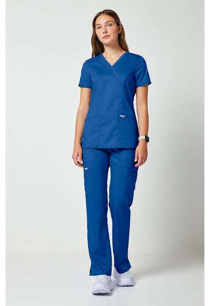 Cherokee Workwear Revolution Mock Wrap Scrub Top with NYC Health + Hospitals | Nursing Logo