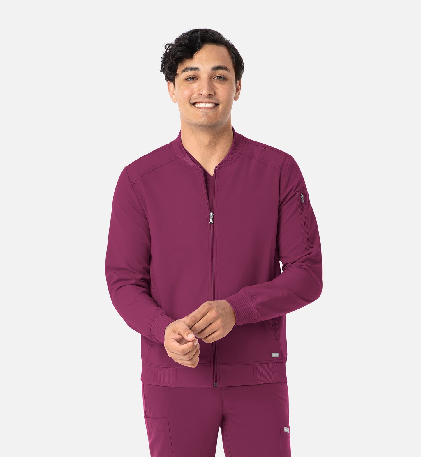 Maevn Momentum Mens Full Zip Bomber Scrub Jacket