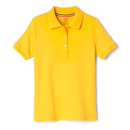 French Toast Girls Plus Short Sleeve Interlock Polo with Picot Collar
