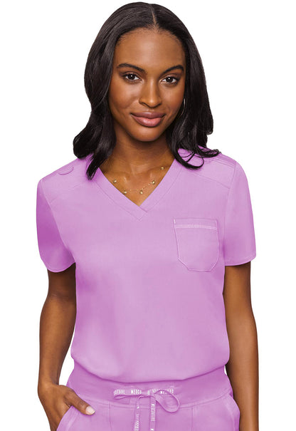 Blouse médicale Med Couture Touch à une poche, col en V et fermeture rentrée