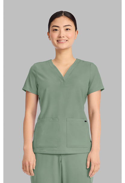 Healing Hands Quest 3-Pocket Y-Neck Scrub Top