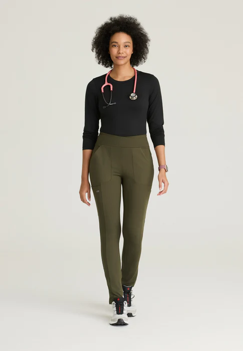 Barco One Performance Knit Strive 6-Pocket Mid-Rise Scrub Leggings