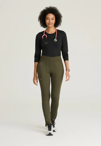 Barco One Performance Knit Strive 6-Pocket Mid-Rise Scrub Leggings