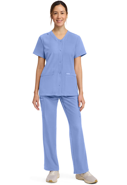 Cherokee Workwear Originals Ultra 2-Pocket Snap Front Scrub Top