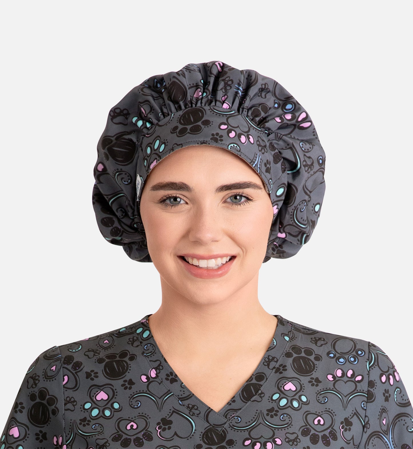 Maevn Unisex Printed Bouffant Scrub Cap