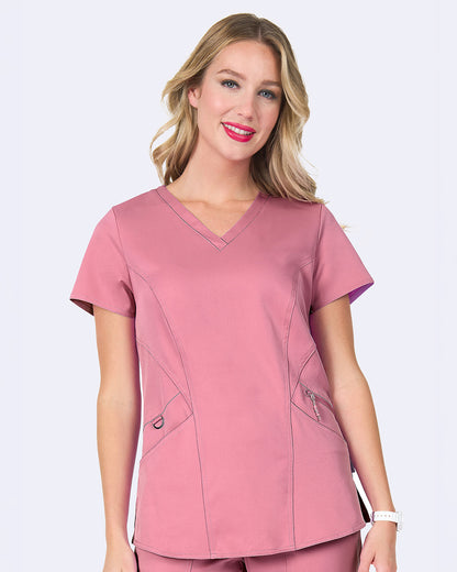 Ava Therese Back Knit Scrub Top