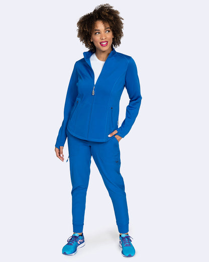 Ava Therese Womens Megan Bonded Fleece Scrub Jacket with NYC Health + Hospitals | Nursing Logo