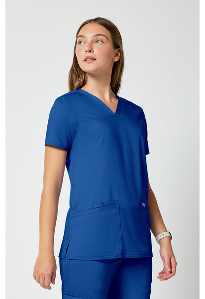 Haut de travail Cherokee Revolution pour femme à col en V avec logo NYC Health + Hospitals | Soins infirmiers