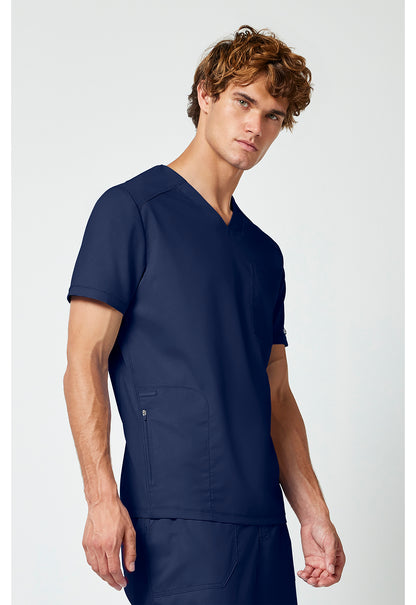 Haut de blouse médicale Cherokee Workwear pour homme, col en V, une poche, à rentrer dans le pantalon.