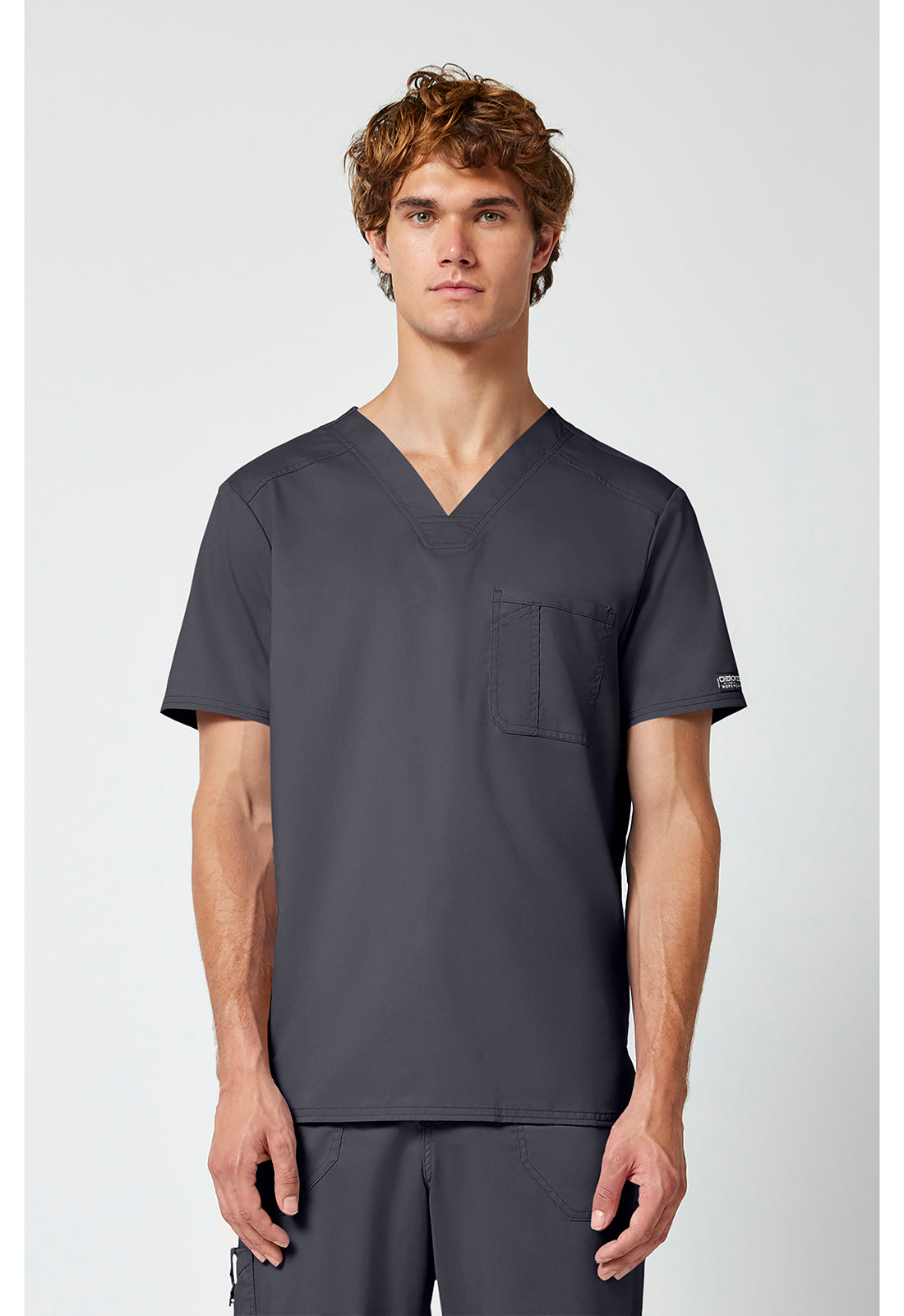 Cherokee Workwear Revolution Mens 1-Pocket Tuck In V-Neck Scrub Top