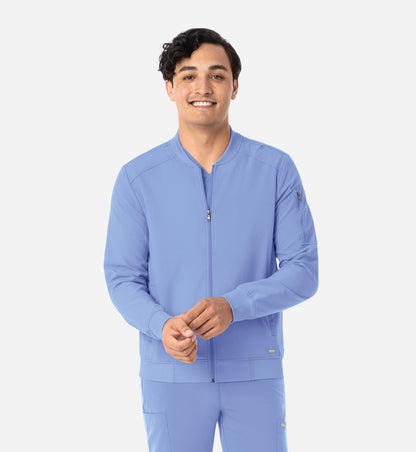 Chaqueta de uniforme quirúrgico bomber Maevn Momentum para hombre con cremallera completa