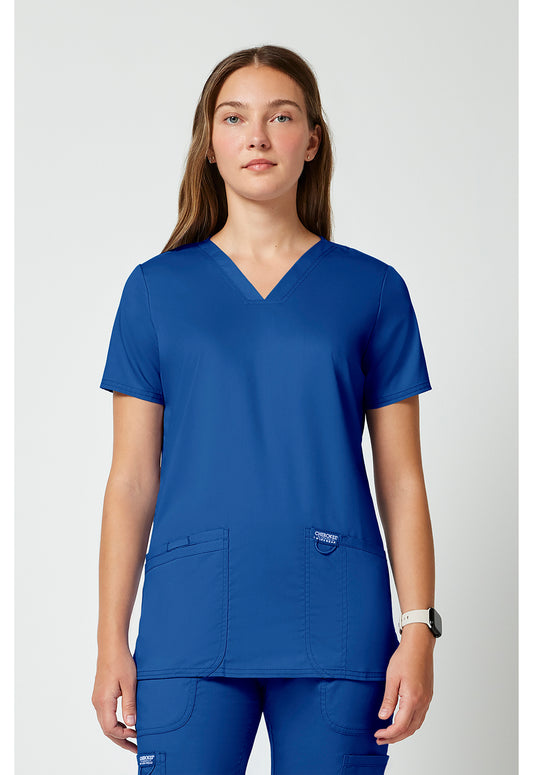 Cherokee Workwear Revolution Womens V-Neck Scrub Top with NYC Health + Hospitals | Nursing Logo