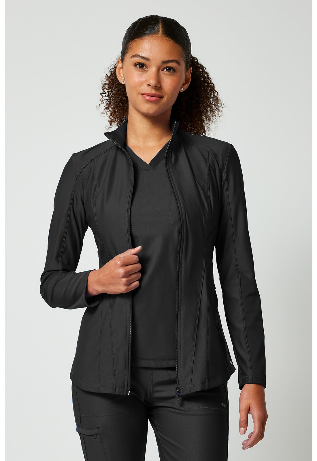 Cherokee Form Zip Front Mesh Scrub Jacket