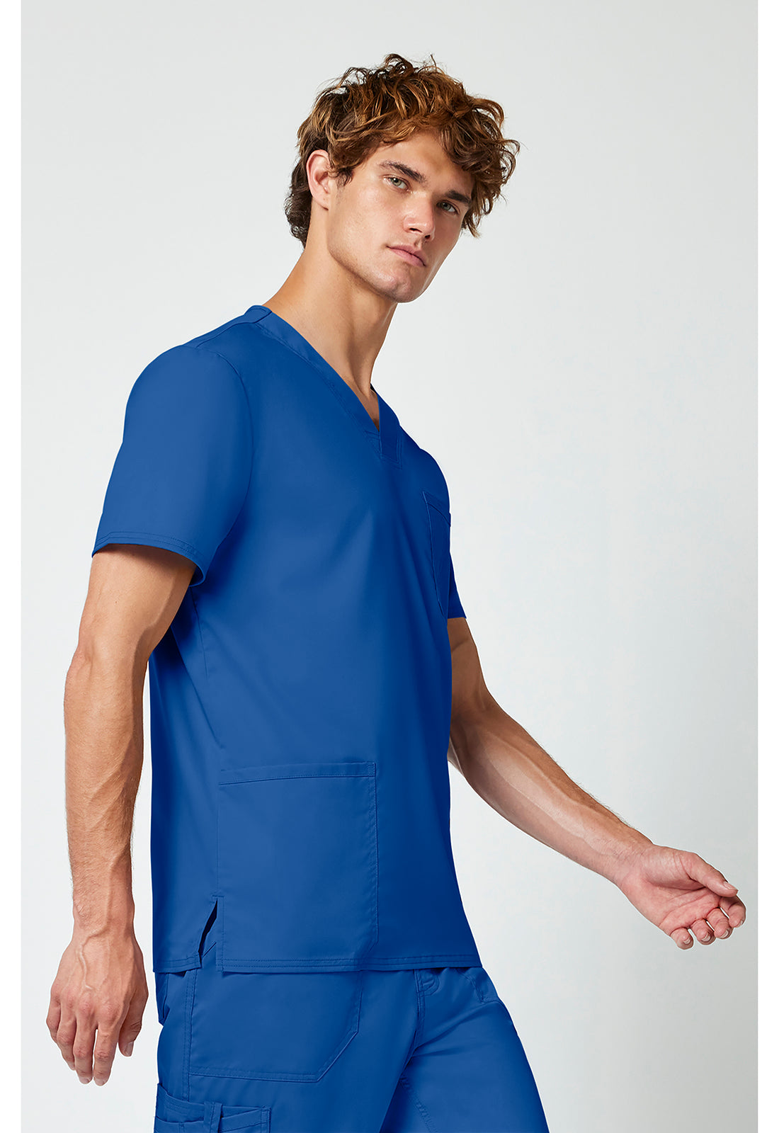 Cherokee Workwear Revolution Mens V-Neck Scrub Top with NYC Health + Hospitals | Nursing Logo