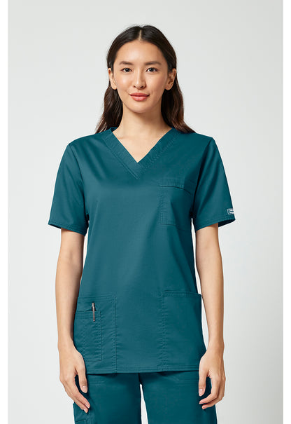 Haut de blouse Cherokee Workwear Core Stretch unisexe à col en V
