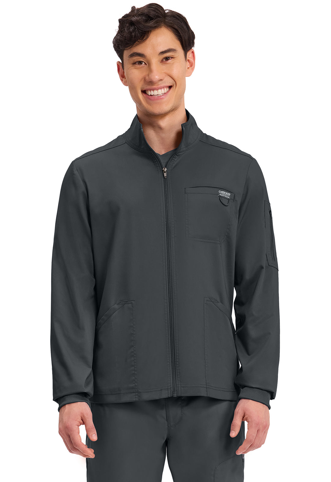 Cherokee Workwear Revolution Mens Zip Front Scrub Jacket