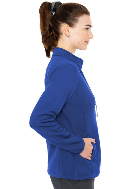 Med Couture Womens Performance Fleece Scrub Jacket with NYC Health + Hospitals | Nursing Logo