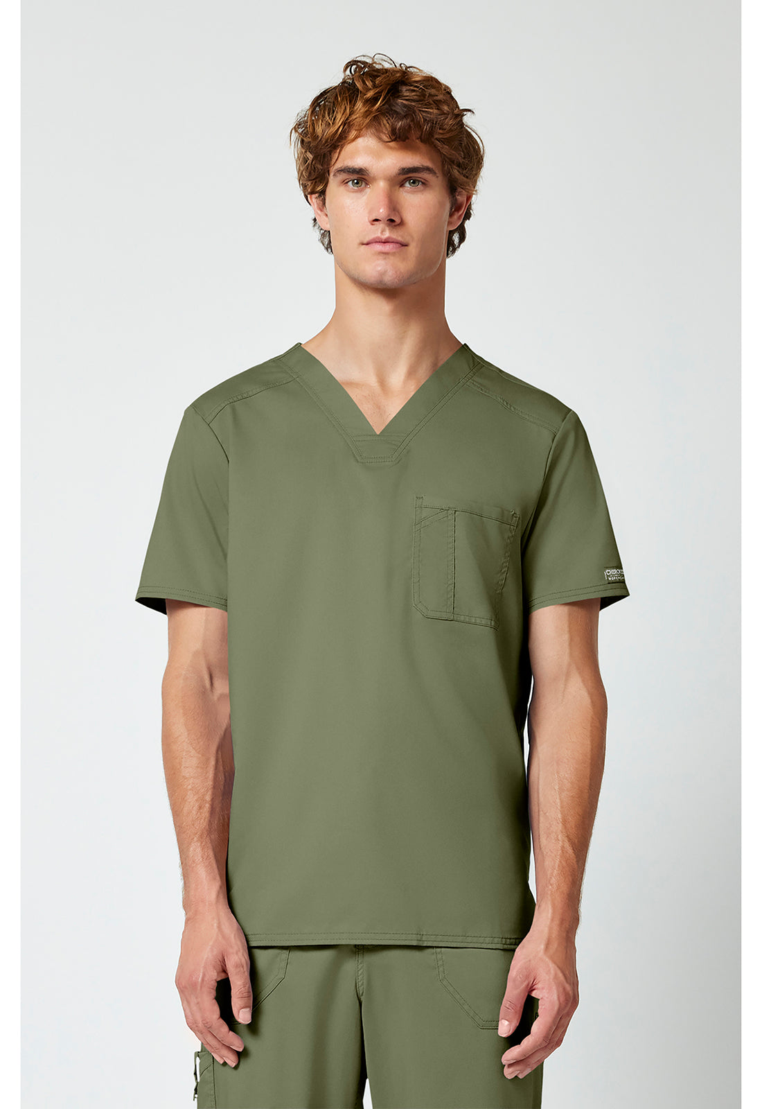 Cherokee Workwear Revolution Mens 1-Pocket Tuck In V-Neck Scrub Top