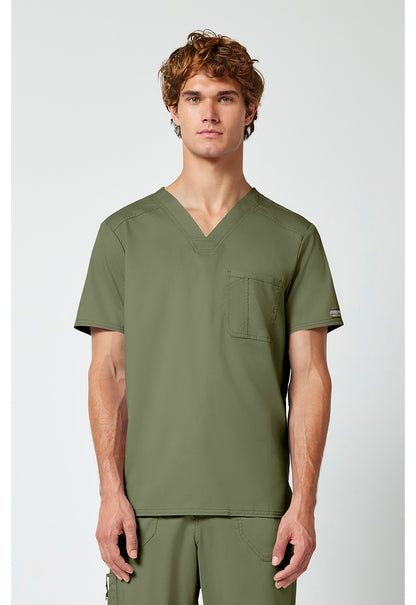 Cherokee Workwear Revolution Mens 1-Pocket Tuck In V-Neck Scrub Top