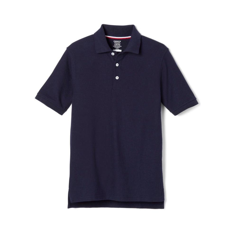 French Toast Boys Husky Short Sleeve Pique Polo