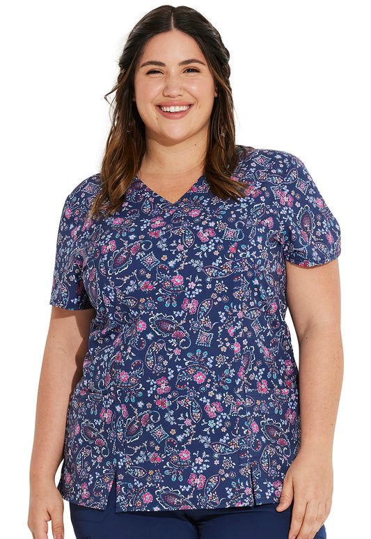 Clearance Dickies Prints Paisley V-Neck Printed Top