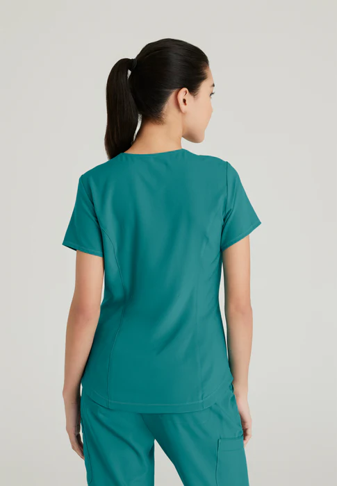 Grey's Anatomy Evolve Stretch Rhythm 2-Pocket Piped V-Neck Scrub Top