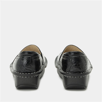 Clearance Alegria Black Embossed Debra Shoes