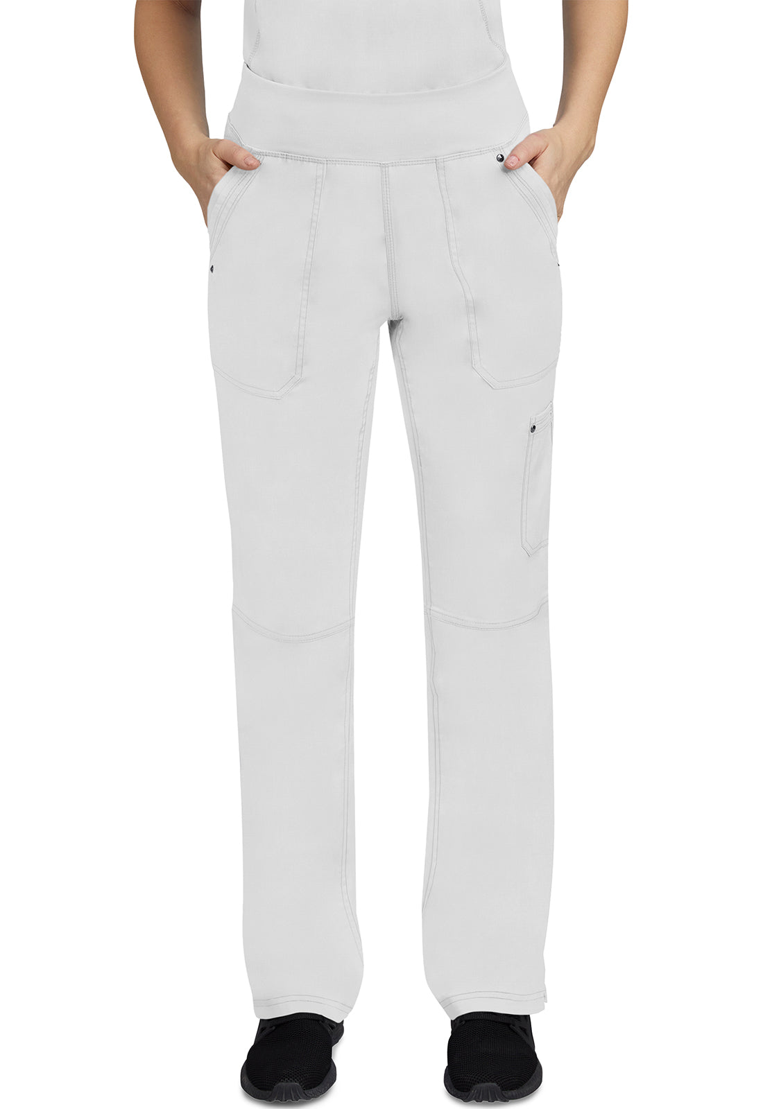 Pantalones de quirófano altos Tori con etiqueta morada de Healing Hands