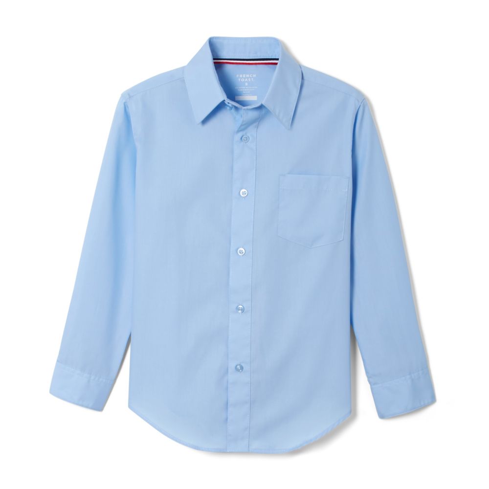 boys husky dress shirt At School by French Toast Short Sleeve Classic Dress Shirt, Boy's, Size: 12, Blue