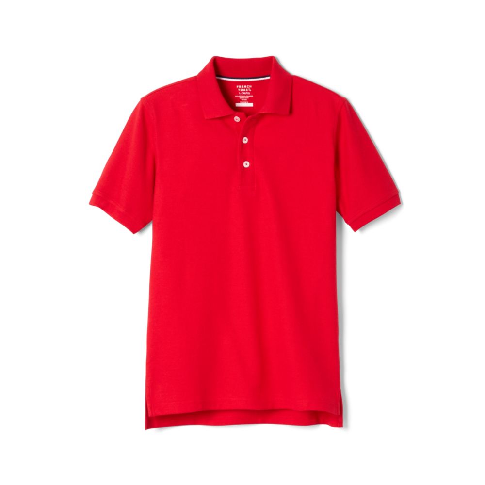 French Toast Boys Husky Short Sleeve Pique Polo