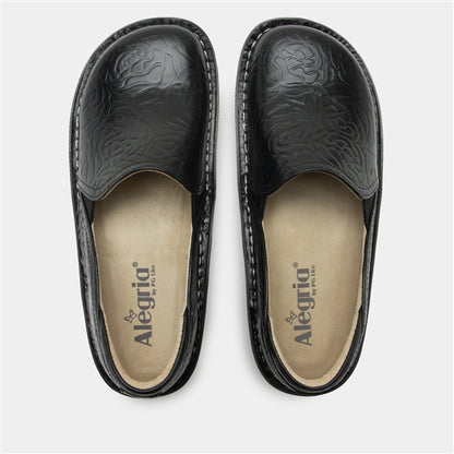 Clearance Alegria Black Embossed Debra Shoes