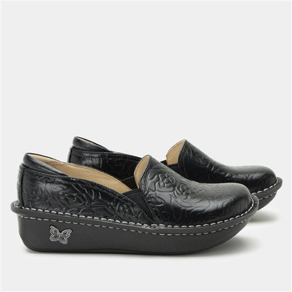 Clearance Alegria Black Embossed Debra Shoes